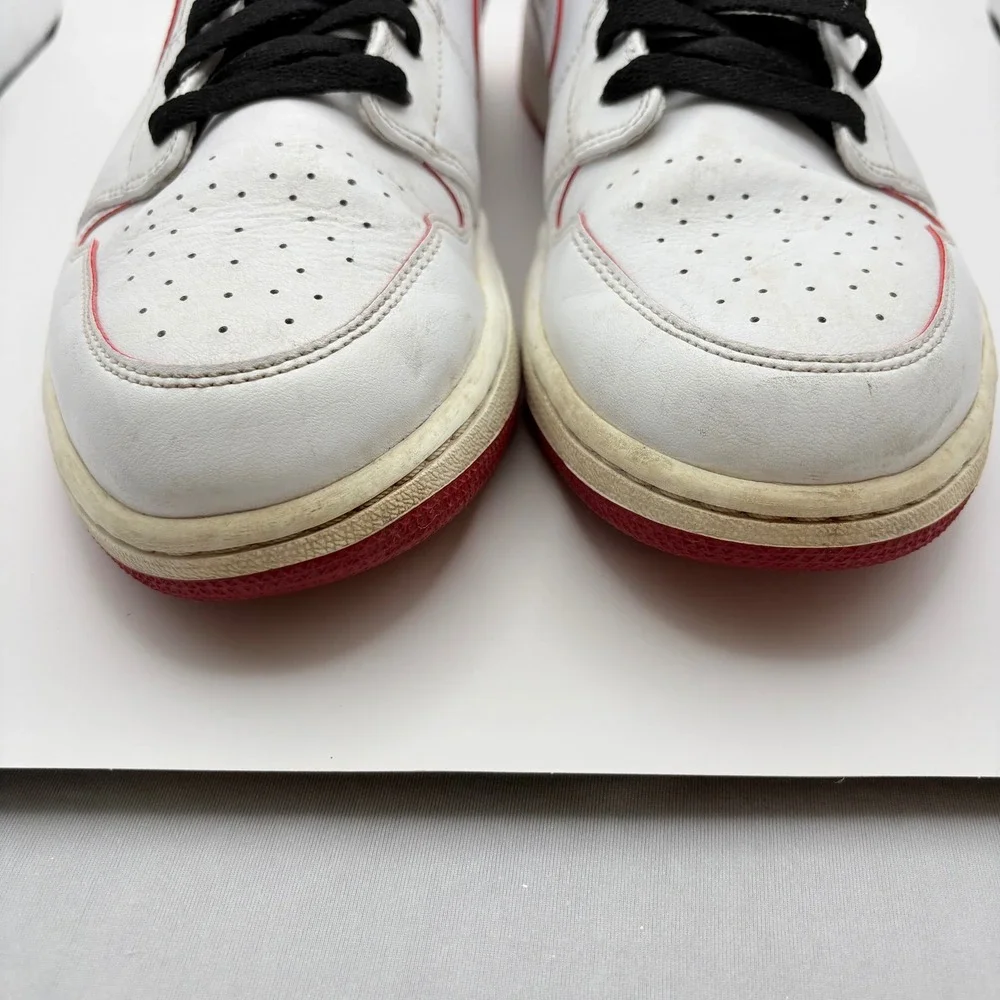 Jordan Mens Size 12 Air Jordan 1 Mid White Red 554724-103 Basketball Shoes